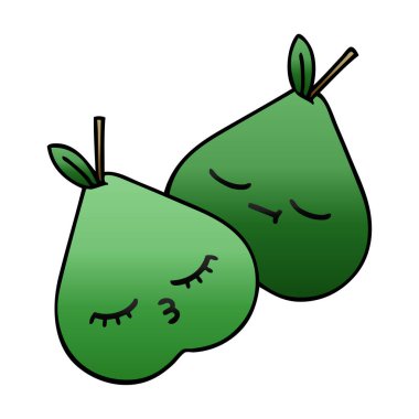 Degrade gölgeli karikatür armut