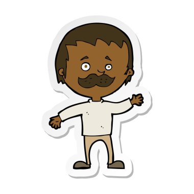 etiket bıyık sallayarak ile bir çizgi film adamın