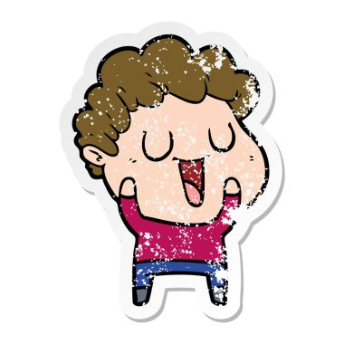 gülünecek bir çizgi film adamın sıkıntılı etiket