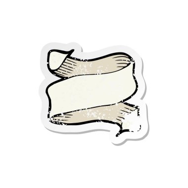 bir çizgi film afiş Retro sıkıntılı etiket