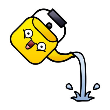 Degrade gölgeli karikatür dökerek su ısıtıcısı