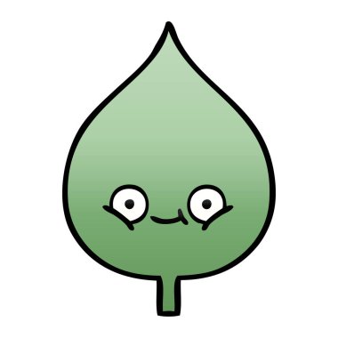 Degrade gölgeli karikatür ekspresiyon yaprak