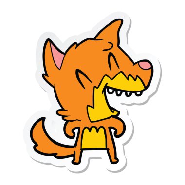 gülünecek bir tilki çizgi film etiketi