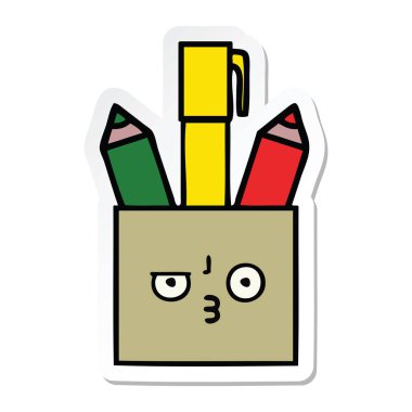 etiket bir sevimli çizgi kalem tencere