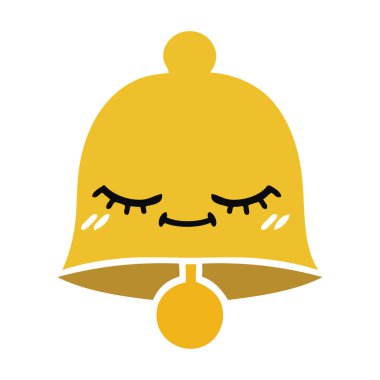 düz renk retro karikatür bir çan