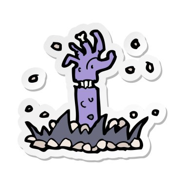 bir çizgi film zombi kol etiket