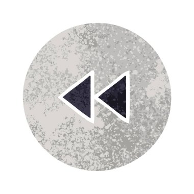 Retro illüstrasyon tarzı çizgi film geri SAR düğmesine