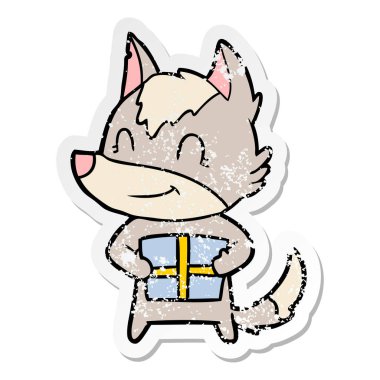 bir dostu karikatür kurt sıkıntılı etiket