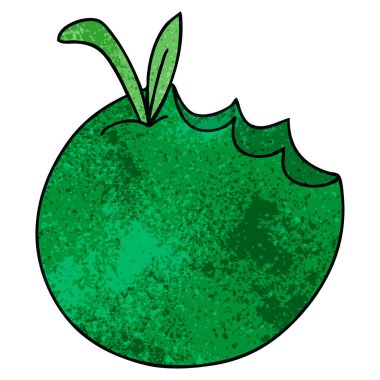 ilginç el çizilmiş karikatür elma