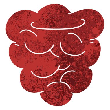 ilginç retro illüstrasyon tarzı çizgi film ahududu