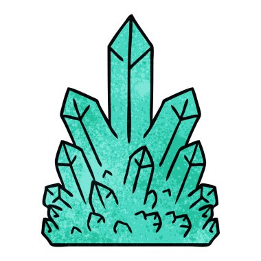 dokulu karikatür doodle kristal taşlar