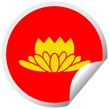 dairesel peeling etiket karikatür çiçek