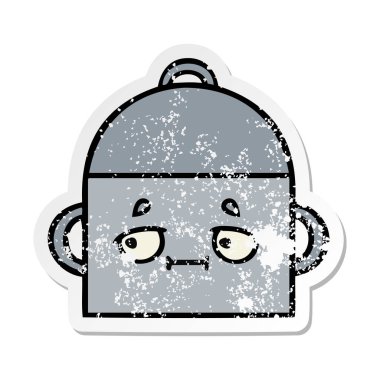 tencereye bir sevimli çizgi sıkıntılı etiket