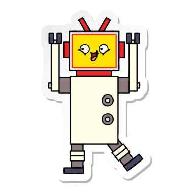 sevimli çizgi robot Sticker