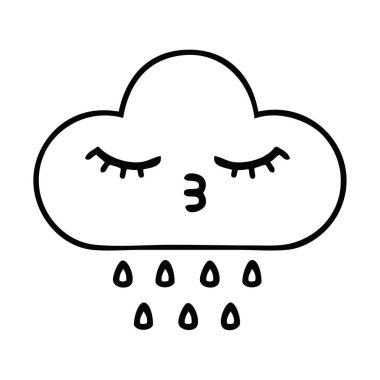 bir yağmur bulutu çizim karikatür