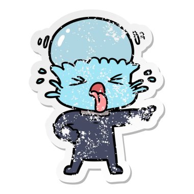 bir tiksinti çizgi film yabancı sıkıntılı etiket