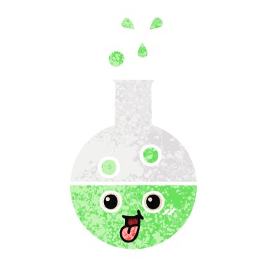 Retro illüstrasyon tarzı çizgi film tüp