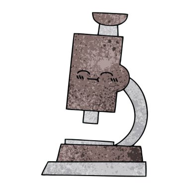 Retro grunge doku karikatür mikroskop