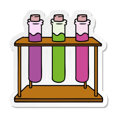 elle çizilmiş etiket karikatür doodle bilim tüp bebek