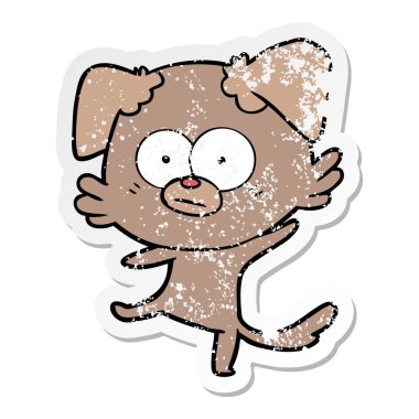 gergin köpek karikatür sıkıntılı etiket