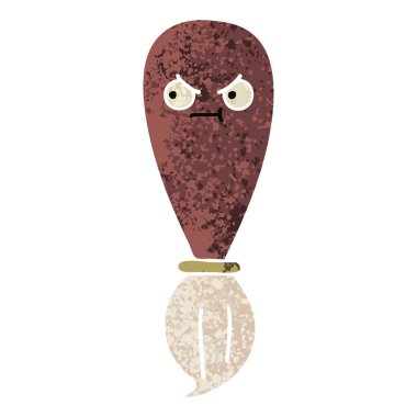 Retro illüstrasyon tarzı çizgi film boya fırçası