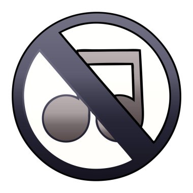 Degrade gölgeli çizgi film müzik işareti izin.