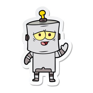 bir çizgi film robot Sticker