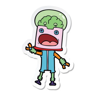 bir çizgi film robot Sticker