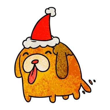 el kawaii köpek Noel dokulu çizgi film çekilmiş