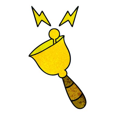 retro grunge doku karikatür el zil