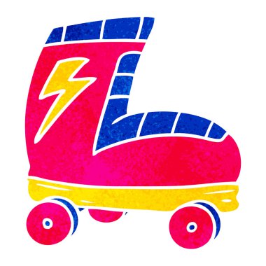 elle çizilmiş retro karikatür doodle paten önyükleme