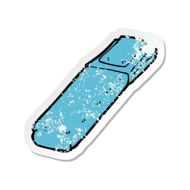 bir çizgi film fosforlu kalem kalem Retro sıkıntılı etiket