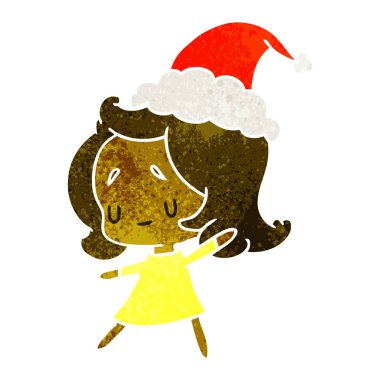 Noel retro karikatür kawaii kız