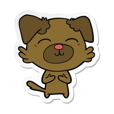 etiket bir karikatür köpek