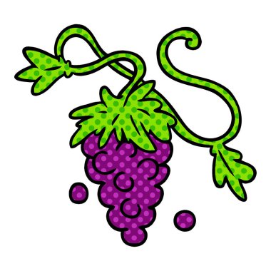 çizgi film doodle üzüm asma üzerinde