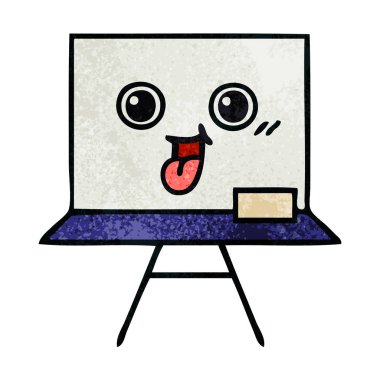 Retro grunge doku çizgi film beyaz tahta