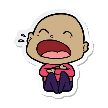 kel adam bağıran bir çizgi film etiketi