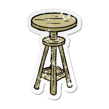 bir karikatür sanatçısı tabure sıkıntılı etiket