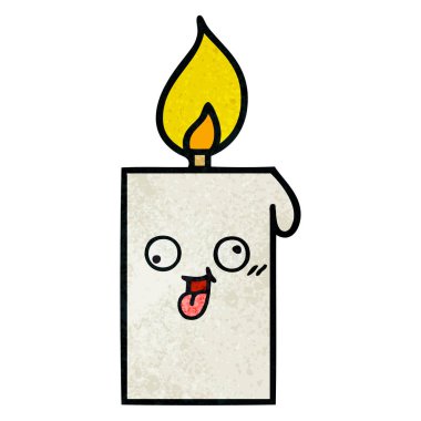 Retro grunge doku karikatür mum yaktı