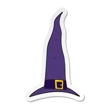 etiket bir karikatür witchs şapka