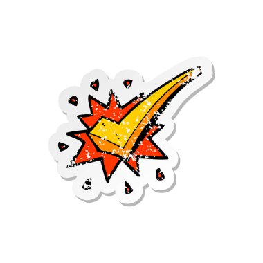 Retro sıkıntılı etiket bir çizgi film olumlu onay sembolü