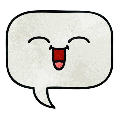 Retro grunge doku karikatür konuşma balonu