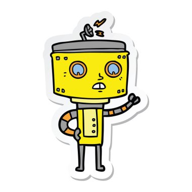 bir çizgi film robot Sticker