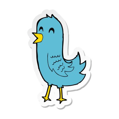 bir karikatür mutlu kuş Sticker