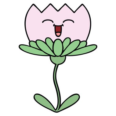 sevimli çizgi bir çiçek