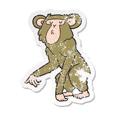 bir çizgi film şempanze sıkıntılı etiket