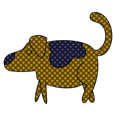 ilginç çizgi roman tarzı karikatür köpek