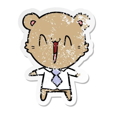 mutlu ayı karikatür sıkıntılı etiket