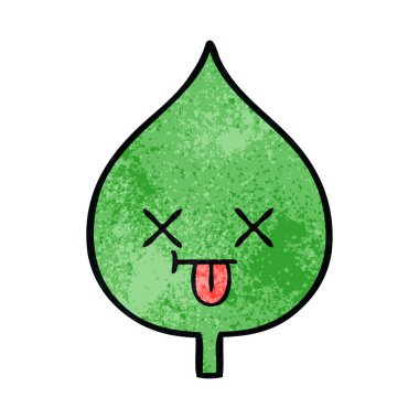 Retro grunge doku çizgi film ekspresiyon yaprak