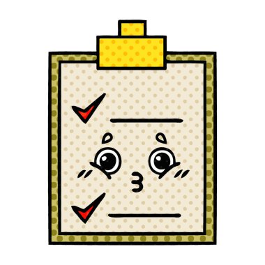 çizgi roman tarzı karikatür bir kontrol listesi